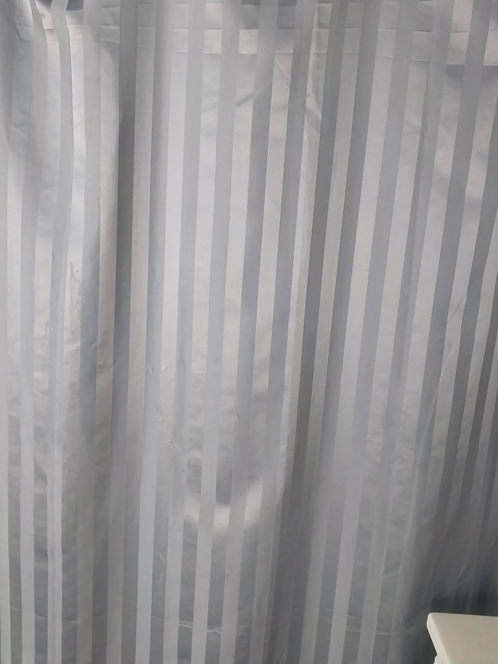 Fieldcrest Two Tone Grey Satin Stripe Shower Curtain